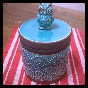 Ceramic Owl Jar Canister